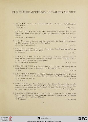 Ölgemälde Moderner und Alter Meister (Nr. 1-95)