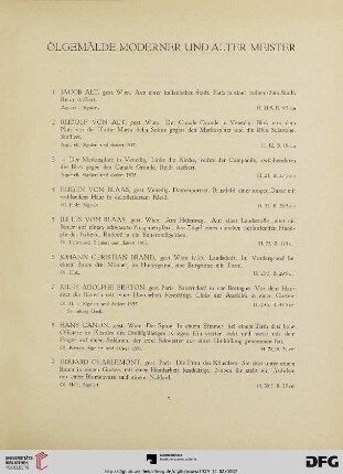 Ölgemälde Moderner und Alter Meister (Nr. 1-95)