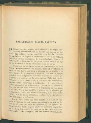 Rabindranath Tagore, patriota
