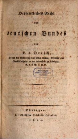Oeffentliches Recht des deutschen Bundes, 1