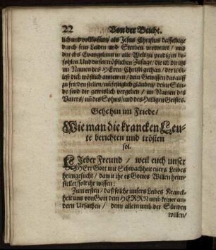 Wie man die krancken Leute berichten und trösten sol.