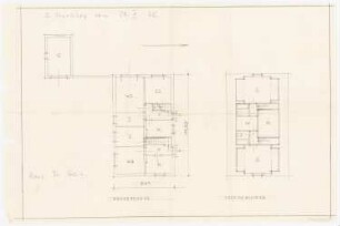 Haus Dr. Gain: Entwurf Grundriss Erd- und Dachgeschoss