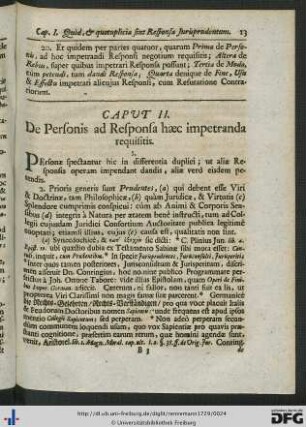 Caput II. De Personis ad Responsa haec impetranda requisitis.
