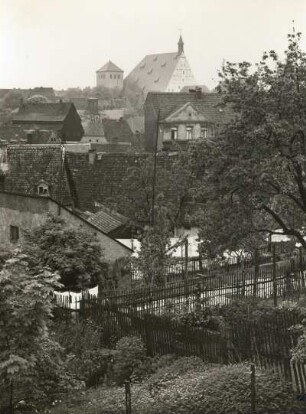 Blick von der Pfarrgasse auf den Dom : Freiberg (Sachsen), Blick von der Pfarrgasse auf den Dom (Sächsstadt)