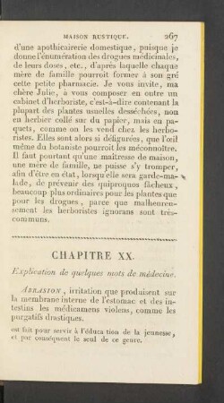 Chapitre XX. Explication de quelques mots de mèdecine.