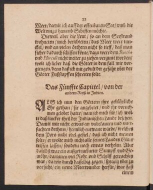 Das Fünffte Capittel/ von der anderen Reyß in Indien.