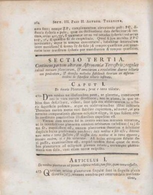 Caput I. De theoria Planetarum, prout e terra videntur.