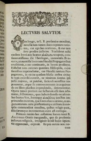 Lecturis salutem.