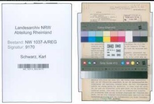 Entnazifizierung Karl Schwarz , geb. 00.00.0000 (Reg.Inspektor)