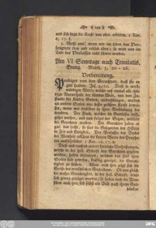 Am VI Sonntage nach Trinitatis. Evang. Matth. 5, 20 - 26.