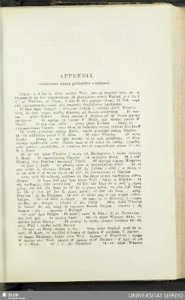 Appendix coniecturas minus probabiles continens