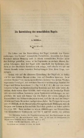 Die Entwicklung der menschlichen Nagels : (Sep.-Abdruck aus: Zeitschr. f. w. Zool. Bd. 47.)