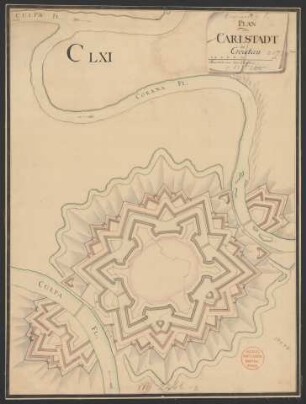 Plan von Carlstadt in Croatien