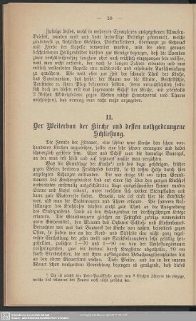 II. Der Weiterbau der Kirche und dessen nothgedrungene Schließung