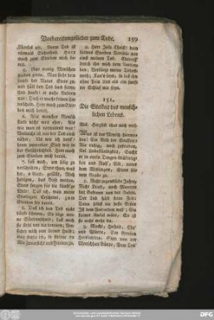 151. Die Eitelkeit des menschlichen Lebens.