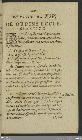 Articulus XIV. De Ordine Ecclesiastico