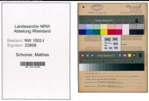 Entnazifizierung Mathias Schomer, geb. 09.11.1886 (Prokurist)