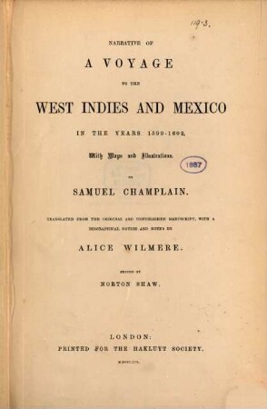Narrative of a voyage to the West Indies and Mexico in the years 1599 - 1602