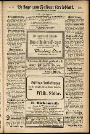 Zweite Ausgabe vom Donnerstag, den 06. Februar 1896.