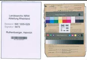 Entnazifizierung Heinrich Ruthenbuerger , geb. 19.08.1903 (Bahninspektor)