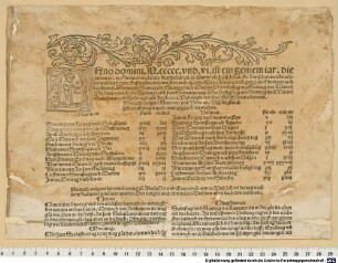 Anno domini. M.CCCCC. vnd. VI. ist ein gemein iar. die gulden zal. VI. Sunnen circkel ...