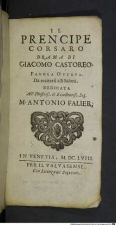 Il prencipe corsaro