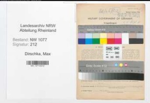 Entnazifizierung Max Dirschka , geb. 24.02.1898 (Polizist)