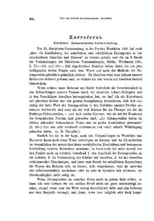 Wert und Methode der Extremporalien : [Korreferat]