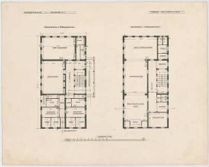 Dolmetsch, Theodor; Stuttgart - Münster; Ev. Gemeindehaus - Grundriss EG, Grundriss OG