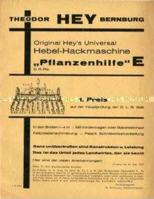 Hebel-Hackmaschine "Pflanzenhilfe"