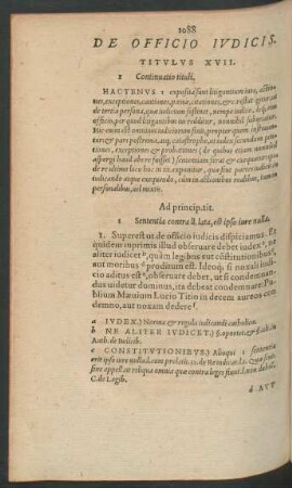 De Officio Iudicis. Titulus XVII.