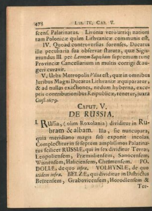 Caput V. De Russia.