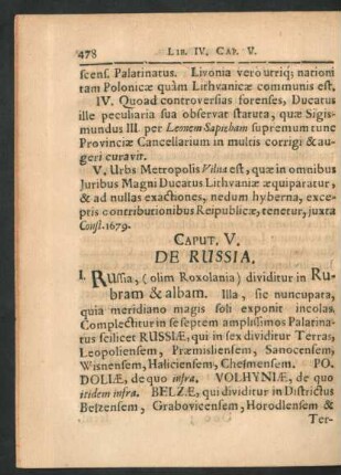 Caput V. De Russia.
