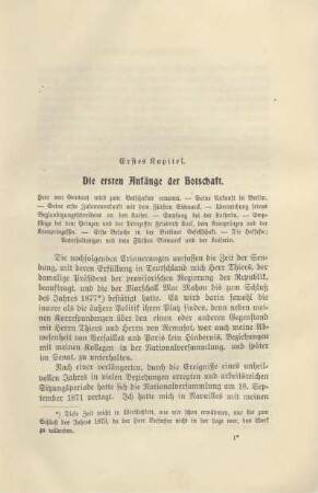 Erstes Kapitel. Die ersten Anfänge der Botschaft