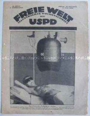 Illustrierte Wochenzeitschrift der USPD "Freie Welt" u.a. mit Wahlpropaganda zur Reichstagswahl 1920