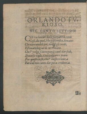 Orlando Furioso. Nel Canto Settimo: