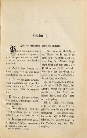Psallite sapienter : "Psallieret weise!" Erklärung der Psalmen im Geiste des betrachtenden Gebets und der Liturgie dem Clerus und Volk gewidmet, 1