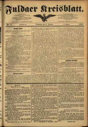 Ausgabe vom Dienstag, den 08. Januar 1907.