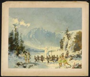 Bühnenbild zu Ballett: Vier Jahreszeiten, Königliches Hoftheater Stuttgart: Szene "Winter"