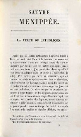 Satyre Ménippée : de la vertu du catholicon d'Espagne et de la tenue des estats de Paris