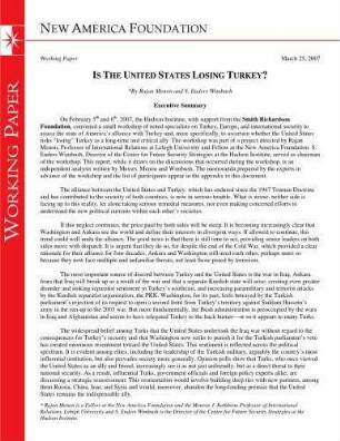 Is the United States losing Turkey?