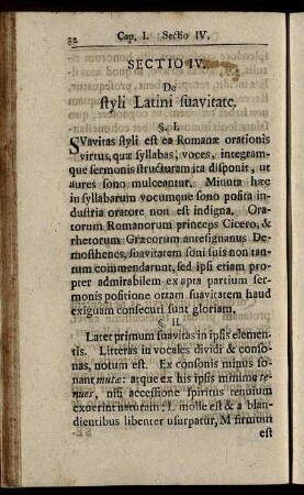 Sectio IV. De styli Latini suavitate