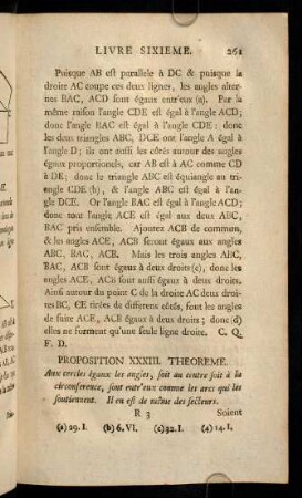 261-269, Proposition XXXIII.-C. Theoreme.