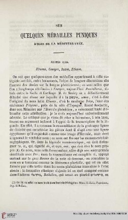 16: Sur quelques médailles puniques d'iles de la Méditerranée : petites iles: Ebusus, Cossyre, Inara, Ethusa