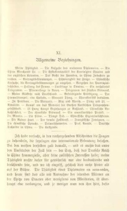 XI. Allgemeine Beziehungen