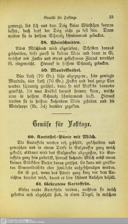 Gemüse für Fasttage