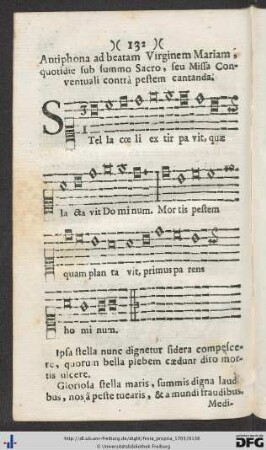 Antiphona ad Beatam Virginem Mariam.