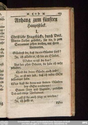 Anhang zum fünften Hauptstück.