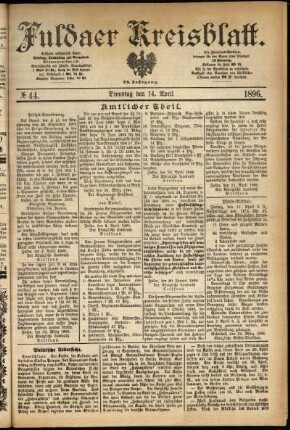 Ausgabe vom Dienstag, den 14. April 1896.