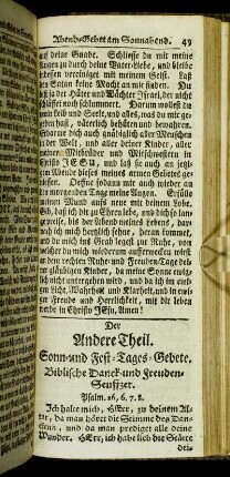 Der Andere Theil. Sonn- und Fest-Tages-Gebete